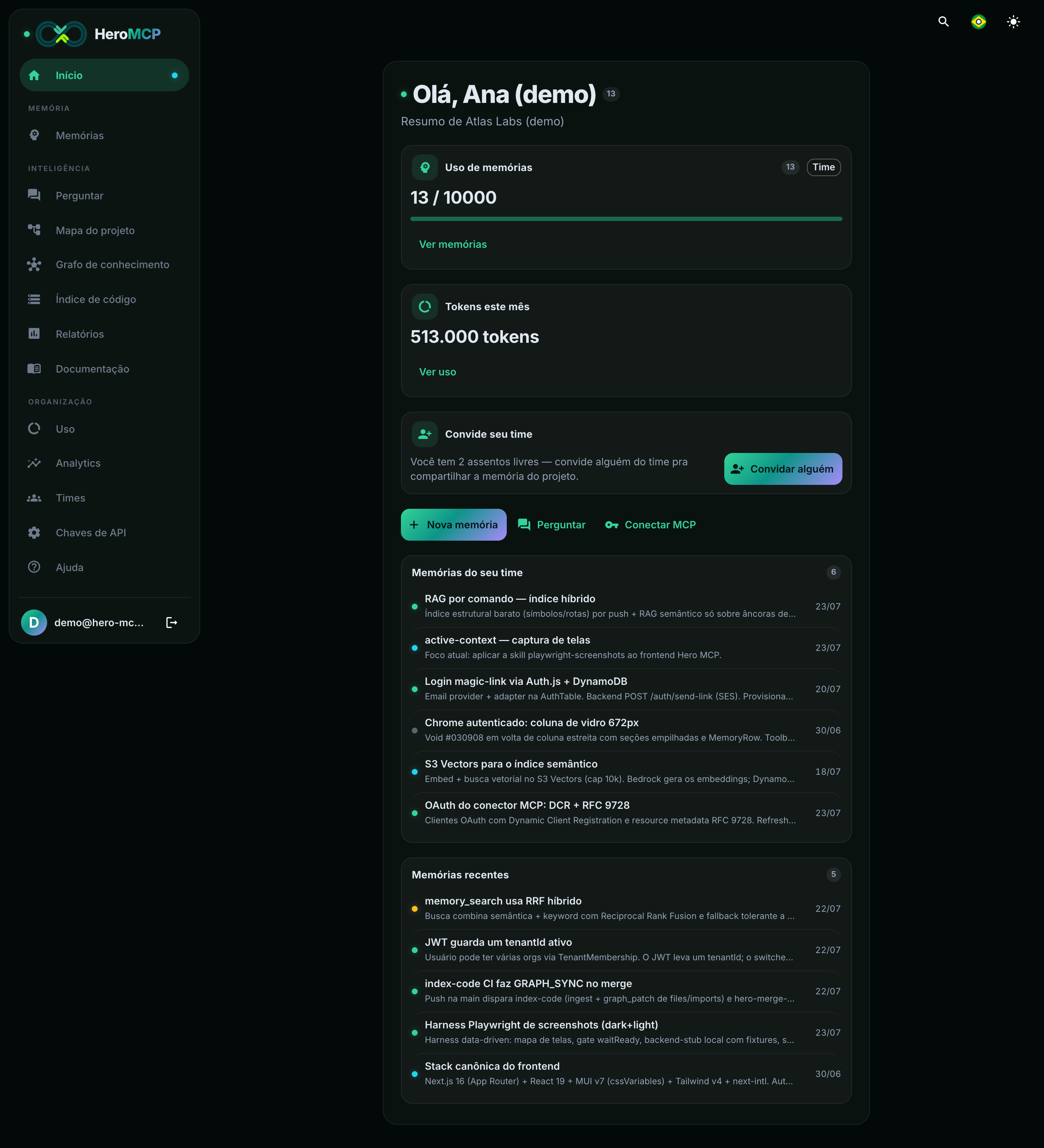 App — tela inicial