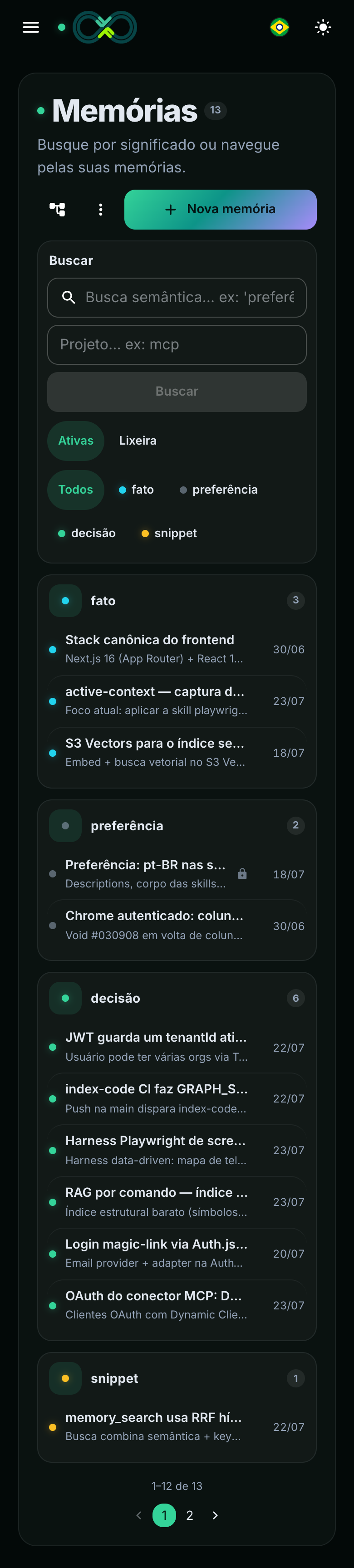 Memórias (mobile)