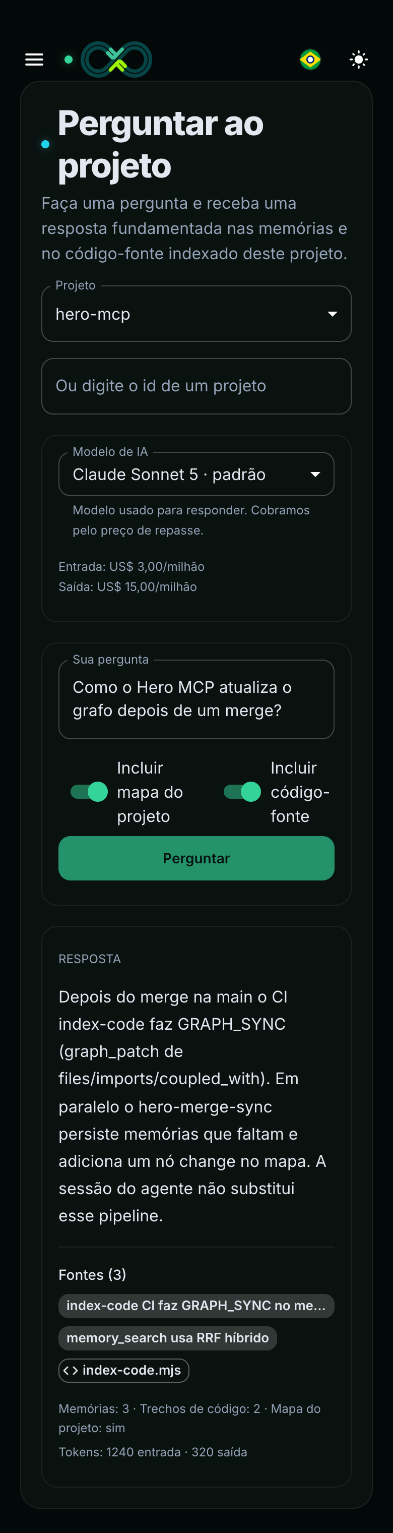 Ask · Resposta (mobile)