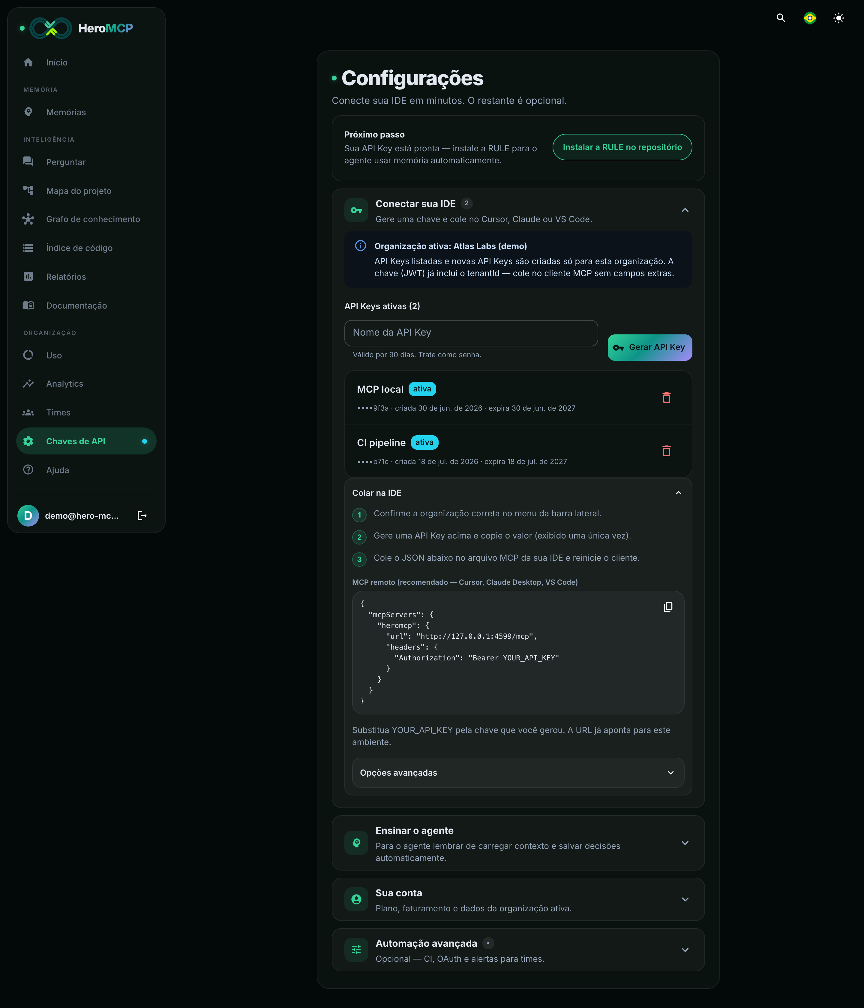 Configurações